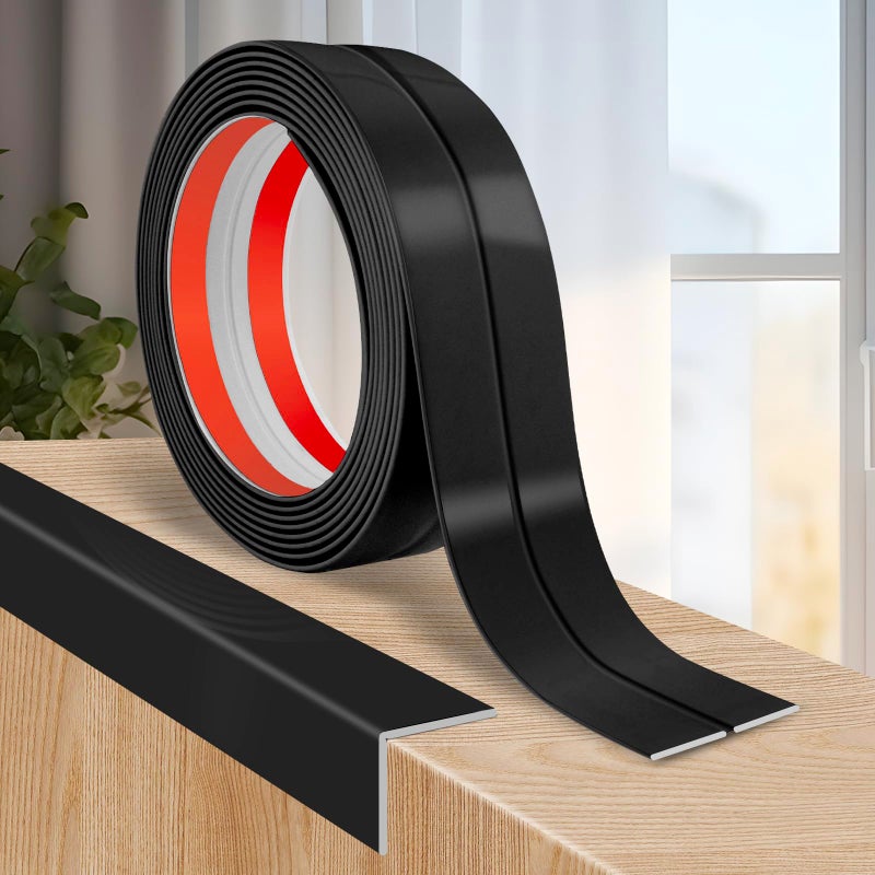 LSGCQ Flexible Wall Corner Protector Moulding Trim Peel and Stick Wall Corner Guards Edge Protector Self Adhesive Molding Trim Strip for Edge Ceiling (Black  1.6 in x 10 Ft) - Image 1